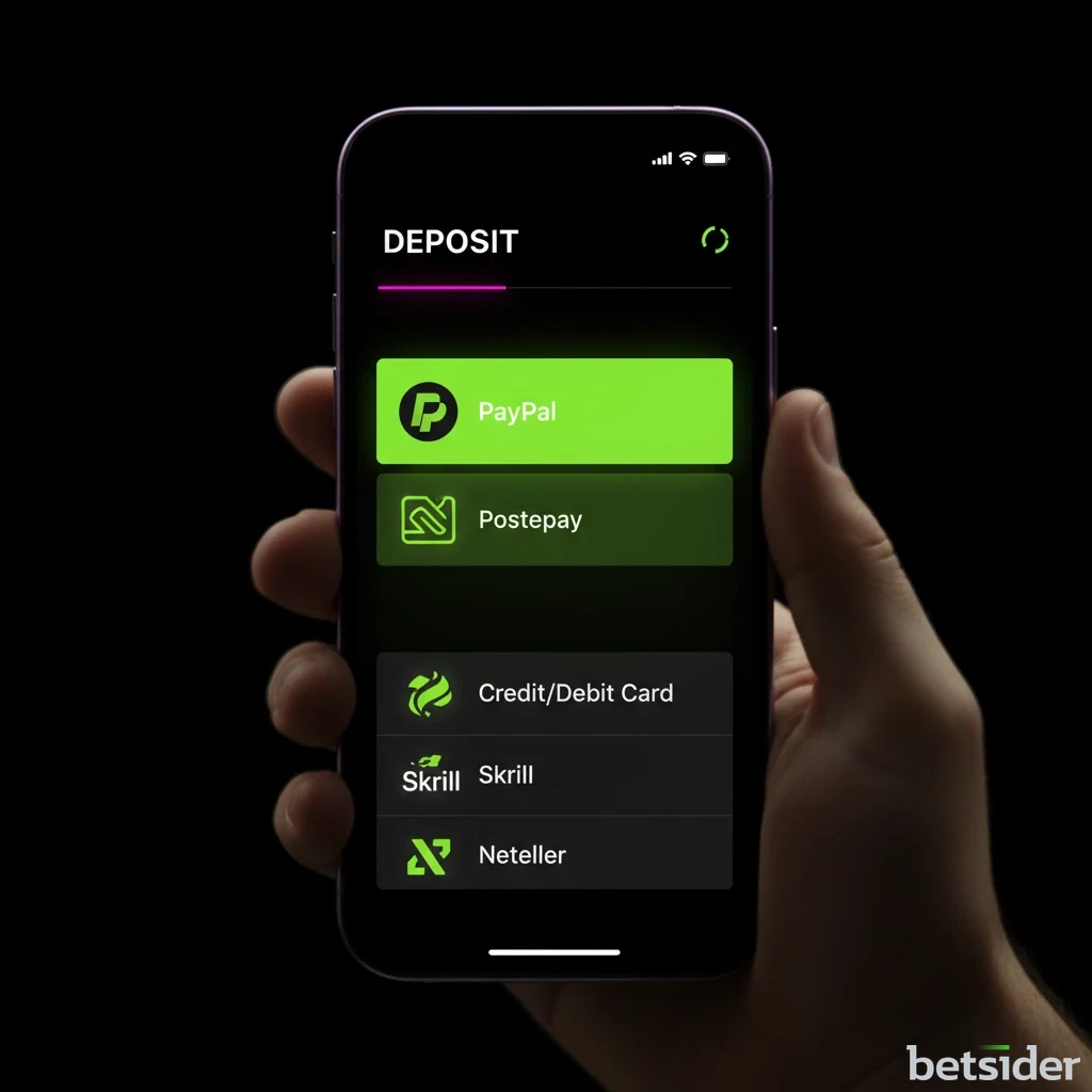 Sezione prelievi all'interno dell'applicazione mobile di Betsider.