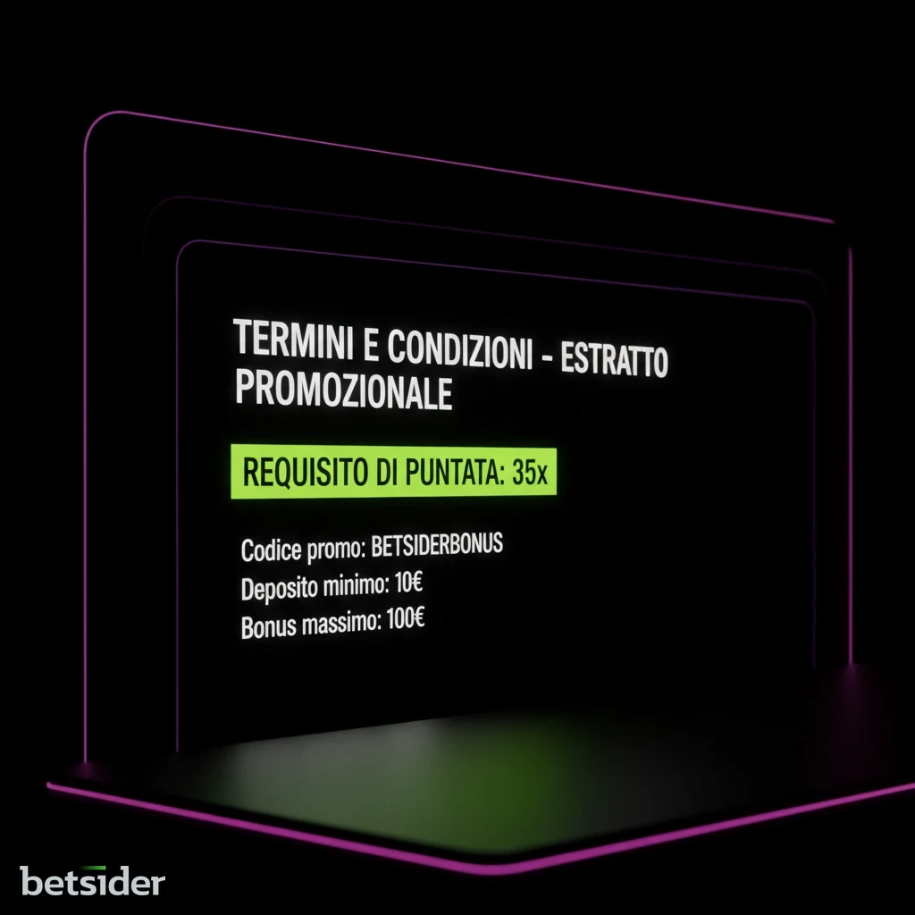 Barra di progresso del bonus nell'area personale dell'utente Betsider.