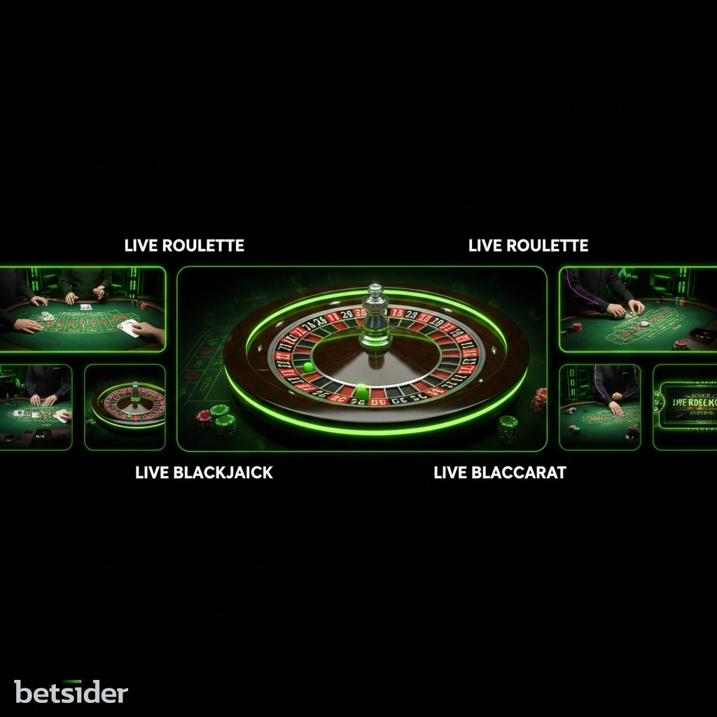 Tavoli di gioco live per Roulette, Blackjack e Baccarat su Betsider.