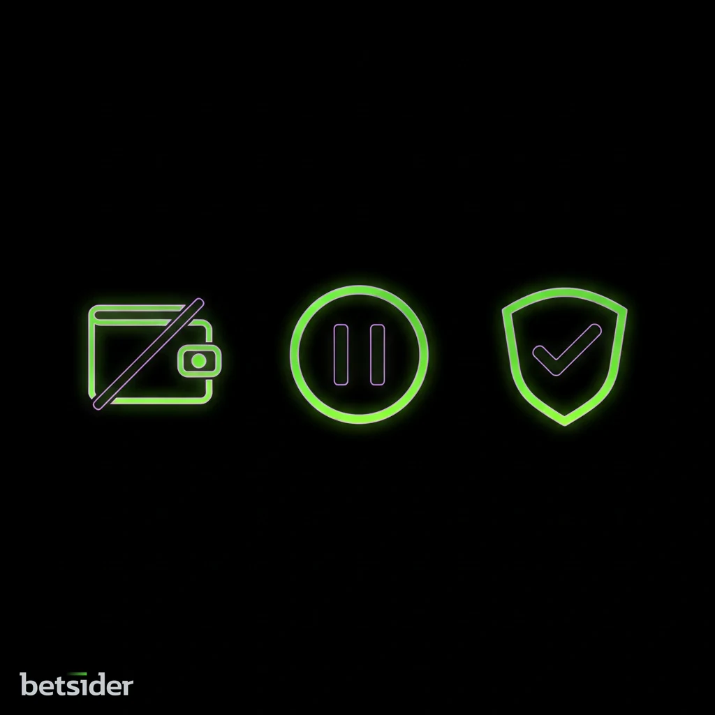 Icone che rappresentano gli strumenti di gioco responsabile offerti da Betsider.