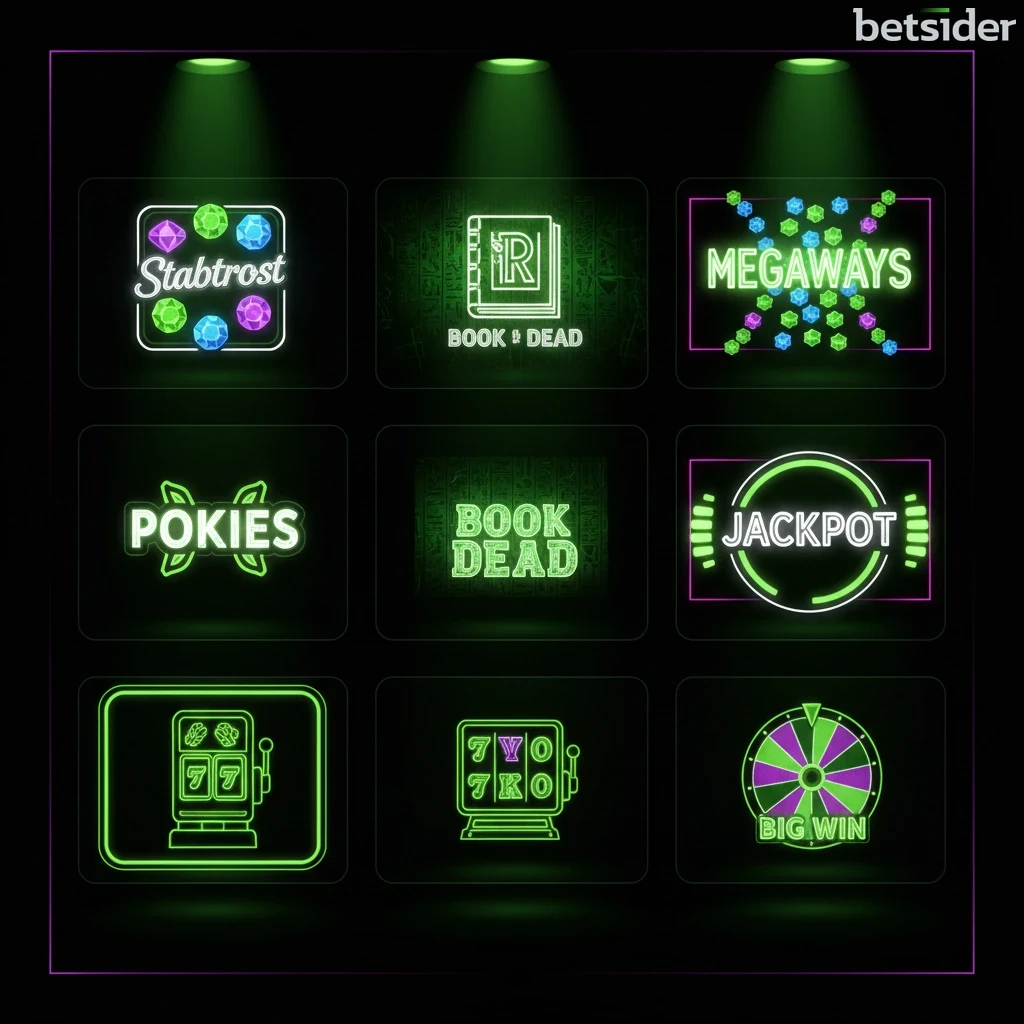 Griglia di diverse slot machine online popolari nel casinò Betsider.